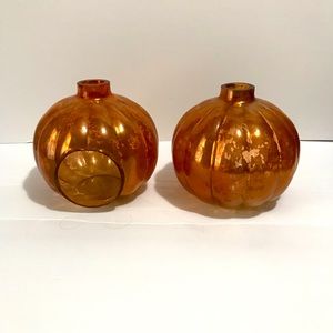 Mercury Pumpkin Tealite Holders Set/2